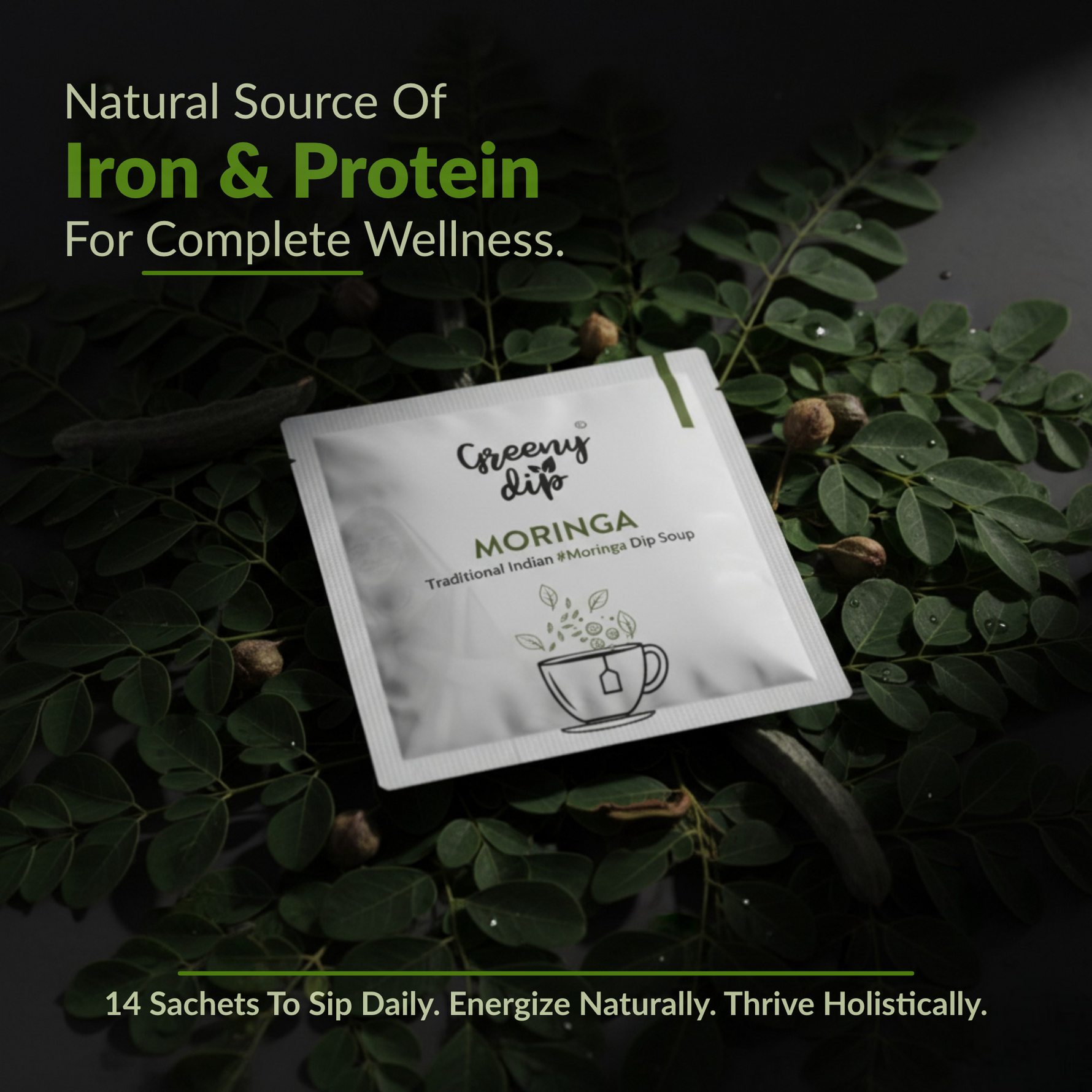 Moringa Dip Soup - B2B Bulk Pack (500 Sachets)