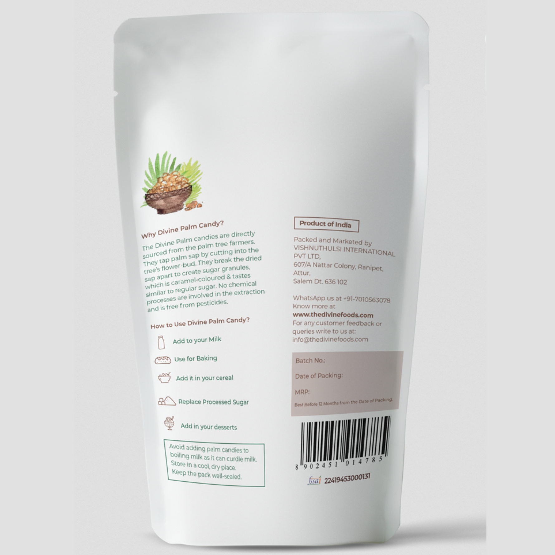 Organic Palm Candy | Natural Sweetener, Sugar Alternative | Unrefined