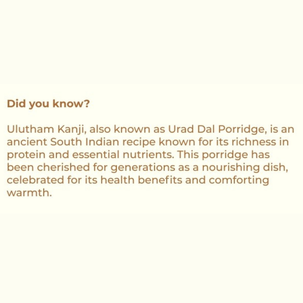 Ulutham Kanji (Urad Dhal Porridge With Palm Jaggery) Great for Bone Health