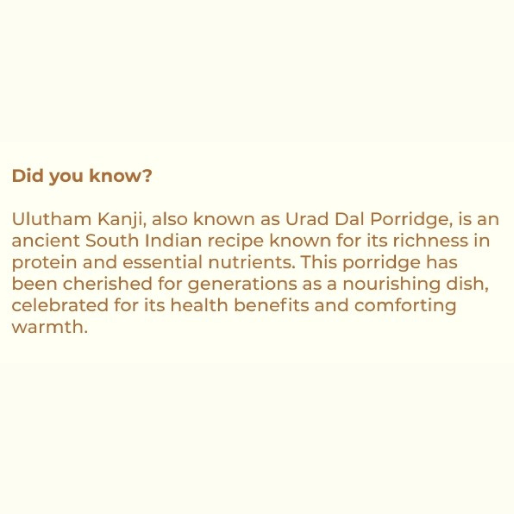 Ulutham Kanji (Urad Dhal Porridge With Palm Jaggery) Great for Bone Health