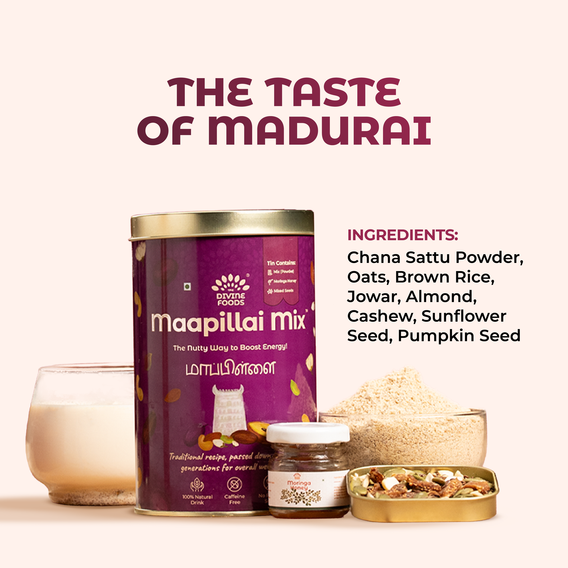 Madurai Maapillai Power Mix Kit  (Maapillai mix powder 250 gm + Moringa honey 40 gm+ Premium mixed seeds 50 gm)
